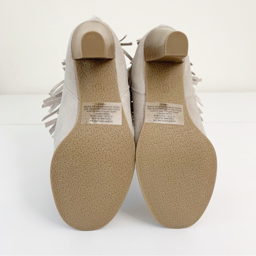 The Fringe Factor Gray Suede Ankle Booties ~ 6 - Picture 6 of 12